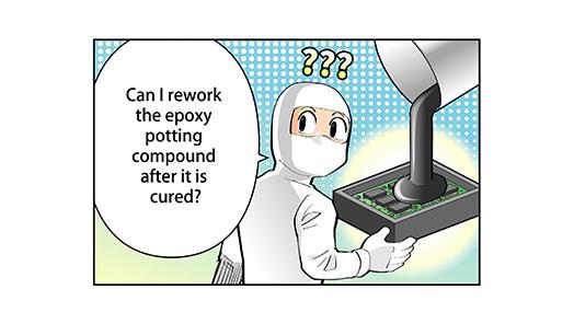 Can I rework the epoxy potting compound after it is cured?
